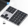 Picture of Bluetooth Number Pad, Acedada Multi-Device 3-in-1 (BT1+BT2+USB) Wireless Numeric Keypad, Type-C Rechargeable, Dual Mode Slim 35-Key Numpad with USB Receiver for Laptop, Mac, iMac, Notebook, PC Desktop