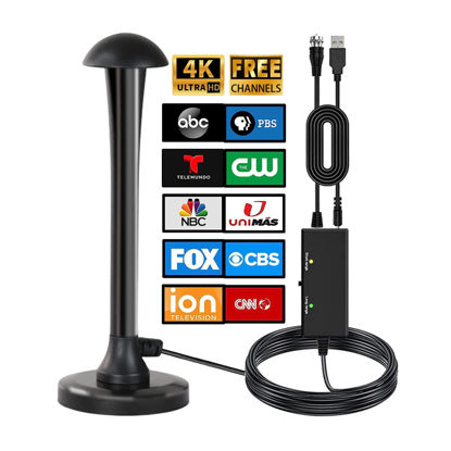 Picture of TV Antenna for Smart TV-2023 Newest Digital HDTV Antenna Indoor/Outdoor with 400+ Miles Range for Local Channel, 360°Reception Support 4K 1080P VHF UHF TV Channels and All TVs