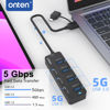 Picture of Onten USB C Hub,7Port USB 3.0 Hub,USB C to USB C Adapter,USB Splitter with 1.6 ft Cable 4*USB3.0 Ports,3*USB C Ports for Laptop MacBook Surface Pro and More USB/USB C Devices