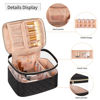 Picture of OCHEAL Large Clear Makeup Bag, Travel Cosmetic Bags for Women Transparent Make Up Bag Organizer with Compartments Cosmetics Toiletries Makeup Case -Black Nylon