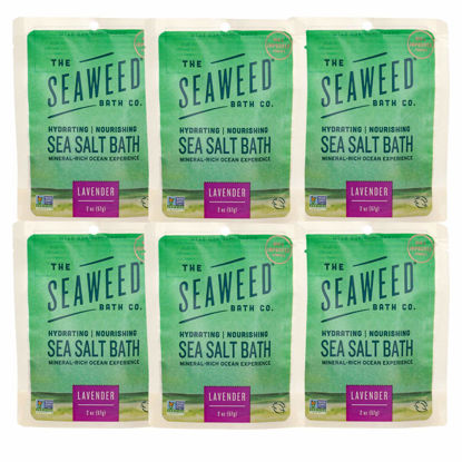 Picture of The Seaweed Bath Co. Hydrating Nourishing Sea Salt Bath (6-Pack), Lavender, with Organic Bladderwrack Seaweed, Mineral-Rich Ocean Experience with Aromatherapy, Vegan, Paraben Free, 6x2 oz.