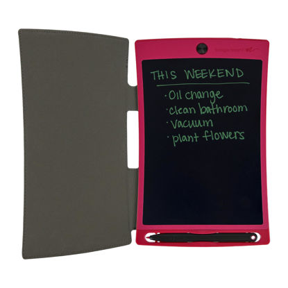 Picture of Boogie Board Jot Reusable Writing Tablet for Adults, 8.5" Digital Notebook with Instant Erase, Digital Notepad with Magnets, Note Taking Tablet for Work or School, Maroon with Protective Folio