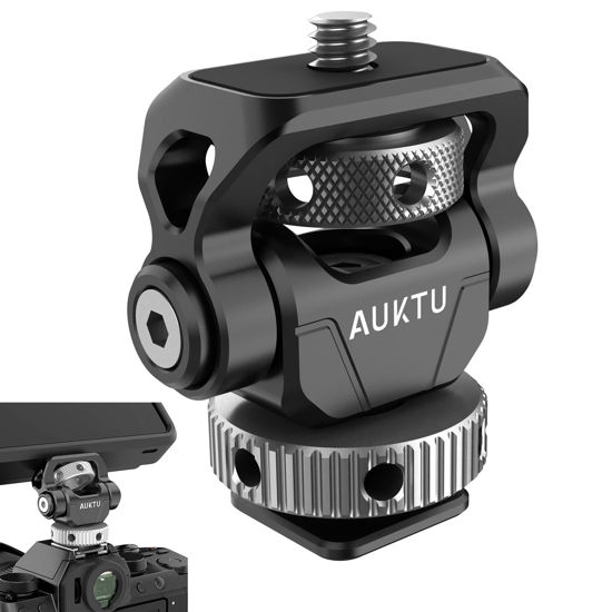 Picture of AUKTU Camera Shoe Mount Adapter with Cold Shoe Mount Adapter Adjustable Monitor Mount for Camera Monitor T2001