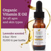 Picture of Organic Vitamin E Oil for Skin & Scars |100% Pure Natural Vitamin E Serum Hand Made in South Carolina | 15000 IU Vitamin E for Face & Hair| Non-GMO, Gluten & Cruelty Free, Vegan | Lavender 0.5 Fl Oz