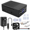 Picture of GeeekPi Raspberry Pi 4 Case with PWM Fan, 18W 5V 3.6A USB-C Raspberry Pi 4 Power Supply, Heatsinks, USB Card Reader, Micro HDMI Cable, Micro HDMI to HDMI Adapter for Raspberry Pi 4 8GB/4GB/2GB