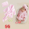 Picture of 5PCS Newborn Photography Outfits, DISTART Baby Hooded Plush Towel Cotton Bathrobes Bath Towel Outfit with Slippers Photo Props for Girl Shower Photo Shoot Gift (Pink)