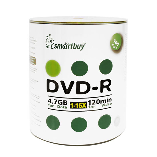 Picture of Smartbuy 4.7gb/120min 16x DVD-R Logo Top Blank Data Video Recordable Media Disc (100-Disc)