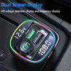 Picture of Bluetooth FM Transmitter for Car, 2023 Upgraded Bluetooth Car Adapter Cigarette with PD 20W + QC 3.0 three port, Support Handsfree Call, 7 Color Lights, Dual LED Display, Siri Google Assistant, U Disk