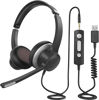 Picture of 3.5mm&USB Headset with Microphone for PC/Mac/Laptop, Noise Canceling Computer Headset for Office, Meetings, Boom Skype Webinars, Clearer Voice, in-line Control, Lightweight