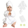 Picture of Newborn Photography Prop Bathrobe Baby Photo Props Bathrobe Outfits Infant Bath Robe Bath Towel Sets for Boy Girl Newborn Photography Outfits Spa Salon Baby Photoshoot Props 6-13 Months (Large, White)