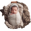 Picture of Zeroest Baby Photography Props Luxurious Lace Hat with Blanket Newborn Photo Shoot Outfits Infant Princess Photos Hats Wrap Set (Cream)