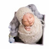 Picture of Zeroest Baby Photography Props Luxurious Lace Hat with Blanket Newborn Photo Shoot Outfits Infant Princess Photos Hats Wrap Set (Cream)