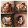 Picture of Baby Photography Props Basket Braid Wool Wrap Newborn Photo Shoot Baskets Filler Posing Stuffer Background Blanket (Coffee)