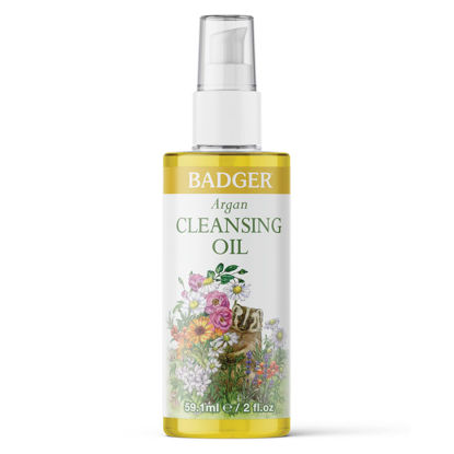 Picture of Badger - Face Cleansing Oil, Argan, Certified Organic Face Oil Cleanser, 2 oz