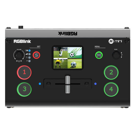 Picture of RGBlink Mini Video Mixer Switcher with 4 x HDMI Inputs 2K Input/Output Real Time Live Streaming, Support Output 6 Pictures PVW and PGM