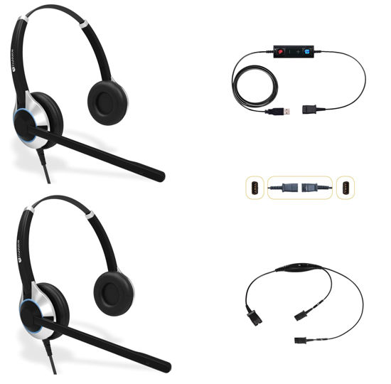 Picture of TruVoice Deluxe USB Computer Headset Training Solution (Includes 2 x HD-550 Headset with Noise Canceling Microphone, USB Cable and Training Y Cable)