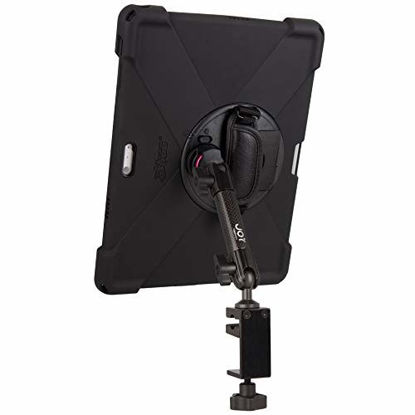 Picture of The Joy Factory MagConnect Carbon Fiber C-Clamp Mount w/aXtion Bold MP Water-Resistant Rugged Case for Surface Pro 7 | Pro 6 | Pro 5 | Pro 4, Built-in Screen Protector, Hand Strap (MWM3002MP)