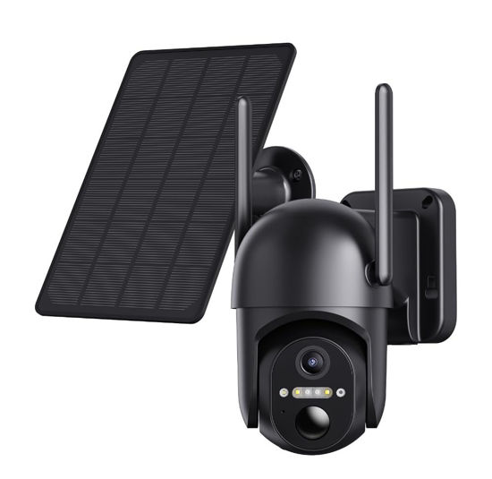 Picture of Ebitcam 4G LTE Cellular Security Camera Includes SD&SIM Card, Solar Powered Outdoor Cameras Work Without WiFi, 2K Live Video, 360° Full View, Color Night Vision, Motion&Siren Alert, Playback on Phone