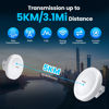 Picture of Wireless Bridge Gigabit, 1Gbps Point to Point WiFi Bridge Outdoor Kit with 16dBi High-gain Antenna, ULNA 5.8G Long Range CPE Up to 5KM, Plug and Play, 27dbm, 24V POE Power, Ip65 Waterproof