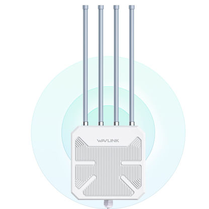 Picture of Outdoor WiFi Extender, AX1800 Dual Band Long Range Outdoor Wireless Access Point with 1000Mbps WAN/LAN Port,PoE Powered,Weatherproof,4x8dBi Antennas,Supports AP/Repeater,Mesh Router/Extender Mode