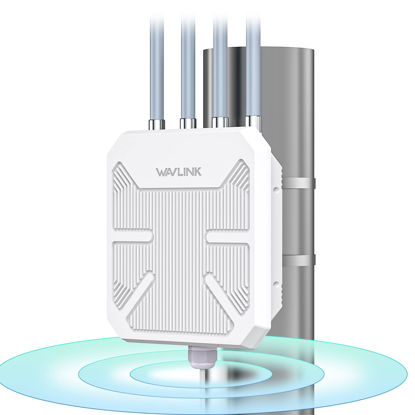Picture of WAVLINK Outdoor WiFi 6 Extender AX1800 High Power Outdoor Weatherproof WiFi Range Extender Access Point with Passive/Active POE, Dual Band 2.4GHz+5GHz, 4x8dBi Detachable Antenna