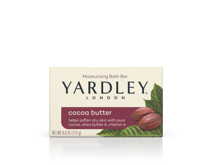 Picture of Yardley London Moisturizing Bath Soap Bar Shea Cocoa Butter, Helps Soften Dry Skin with Pure Cocoa and Vitamin E, (4.0 oz, 1)