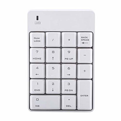 Picture of 2.4GHz Numeric Keypad Wireless USB Numeric Keypad Numpad Number with Mini USB Receiver 18 Keys for Laptop PC New(White)