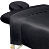 Picture of ForPro Premium Microfiber 3-Piece Massage Sheet Set for Massage Tables, Includes Flat Sheet, Fitted Sheet and Fitted Face Rest Cover, Black