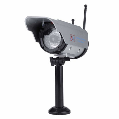 Picture of Solar Power Dummy Camera, Outdoor Fake Security Home CCTV Adjustable Camera LED Light Waterproof