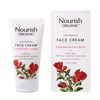 Picture of Nourish Organic | Ultra Hydrating Face Cream - Pomegranate & Argan | GMO-Free, Cruelty Free, 100% Vegan (1.7oz)