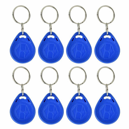 Picture of 100 Pcs 125KHz RFID Key Fob Proximity ID IC Card Token Tag Keypad Card Keychains RFID Proximity Card Key for Access Control(ID)