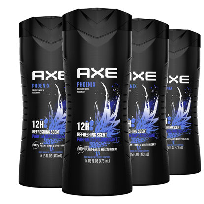 Picture of AXE Body Wash Phoenix 12h Refreshing Scent Crushed Mint & Rosemary 4 count Men's Body Wash with 100% Plant-Based Moisturizers 16 oz