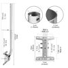 Picture of EK-Memory-fish Antenna Mast J Mount arm K003 Upgraded Rib Mount Combined with Multi-Angle Adjustable Mount and Universal J-Tube for Outdoor/attic Antenna mounting, [Stainless Steel, 29 arm Length]…