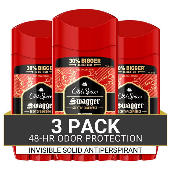 Picture of Old Spice Antiperspirant and Deodorant for Men, Invisible Solid, Swagger Scent, 3.4 oz (Pack of 3)