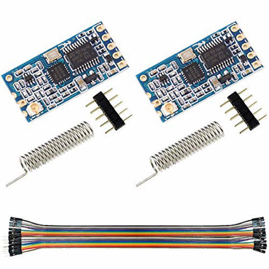 Picture of DAOKI 2Pcs SI4463 433Mhz HC-12 Serial Port Module Wireless 1000M Replace Bluetooth with Antenna