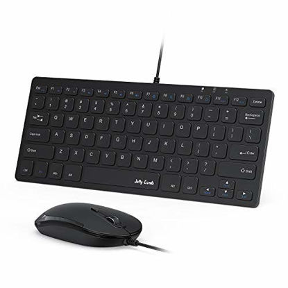 Picture of USB Keyboard and Mouse,Jelly Comb Ultra Thin Small Compact Wired Keyboard and Mouse High Definition Optical for Computers, Laptop, PC, Desktop, Laptop,Windows?Black?