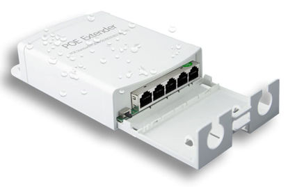 Picture of Poe Extender, 1 in 4 Out PoE+ Repeater, 10/100Mbps, Extends 250m, 60W Comply with IEEE802.3af/at for PoE Switch/Injector and Security POE Camera Over Cat5/6 Cable