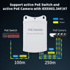 Picture of Poe Extender, 1 in 4 Out PoE+ Repeater, 10/100Mbps, Extends 250m, 60W Comply with IEEE802.3af/at for PoE Switch/Injector and Security POE Camera Over Cat5/6 Cable