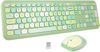 Picture of Dedeo Wireless Keyboard and Mouse Combo,USB Green 110 Keys Compact Full Size Colorful Keyboard and Mouse Set, 2.4Ghz Noise-reducing Ultra-Quiet Keys, Ultra-Thin Sleek，for Windows, PC, Laptop, Desktop