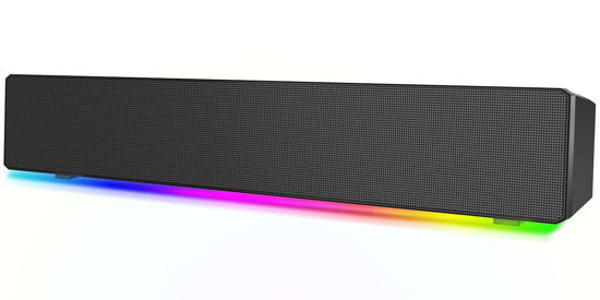 Picture of Cerbiut Computer Speaker Sound Bar - Wired & Wireless Bluetooth 5.0 Surround Bass Audio, Black Smart Home Speakers with AUX TFcard Connection - Best Theater Loud Speaker for Desktop TV Room ＆ PC