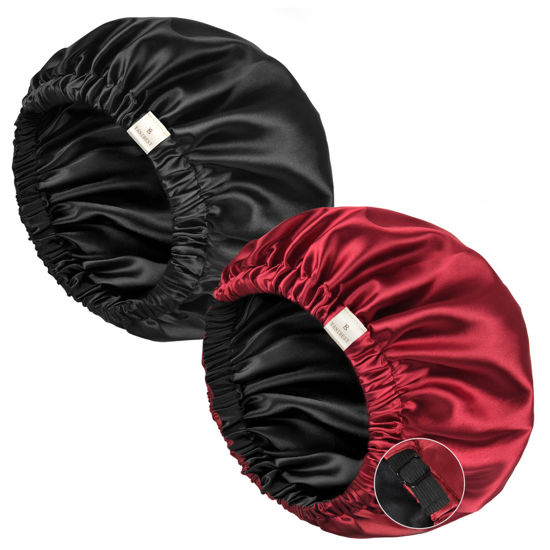 YANIBEST Silk Bonnet for Sleeping Satin Bonnet Hair Bonnets for Women and  Men Double Layer Ajustable Bonnet for Curly Braids Hair
