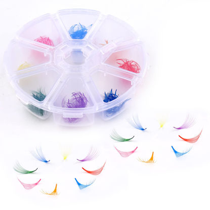 Picture of Volume Lash Extensions 12D Colored Premade Fans 500 PCS 0.07mm 13-16mm C/D Curl Short Stem Premade Volume Eyelash Extensions Pointed Base Fans by WENDY LASHES (500PCS-12D-0.07-C, 16mm)