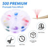 Picture of Premade Fans Colored Eyelash Extension 500 Fans Handmade Loose Volume Lashes 10D/12D Pre-made Fans 0.07mm C/D Curl 13-16mm Volume Eyelash Extensions (500PCS-12D-0.07-C, 14mm)