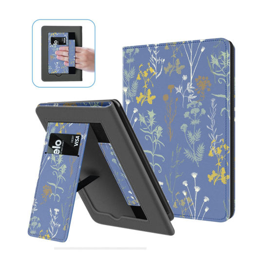 Picture of Ayotu Kindle Paperwhite Stand Case with Hand Strap, Premium PU Leather Cover with Auto Wake/Sleep, Only for 6.8 inch Kindle Paperwhite 11th Generation 2021 and Signature Edition, Twilight Garden