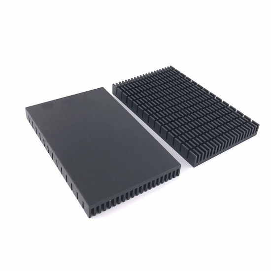 Picture of Awxlumv Aluminum Large Heatsink 5.9 x 3.6 x 0.59 Inch /150 x 93x 15 mm Black Heat Sinks Fins for Cooler RTX 3090 3080 ti Backplate PCB LED Motherboard (2 Pcs)