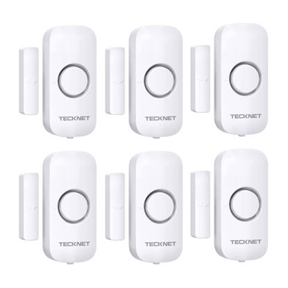 Picture of TECKNET Window & Door Alarm, Door Alarms for Kids Safety, Wireless Window Door Alarm Sensors Pool Alarms, Door Alarm for Home Security, Security Systems for House, Cars, Sheds, Caravans (6 Pack)