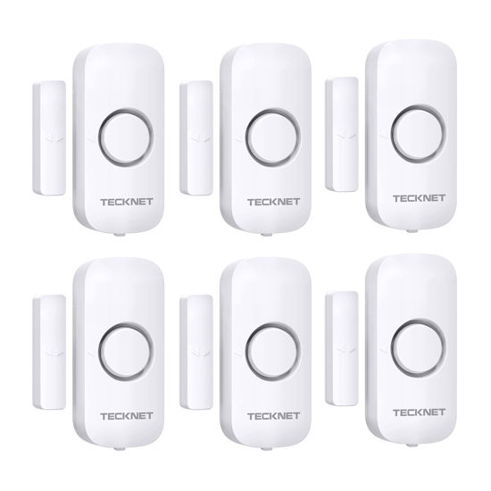 Picture of TECKNET Window & Door Alarm, Door Alarms for Kids Safety, Wireless Window Door Alarm Sensors Pool Alarms, Door Alarm for Home Security, Security Systems for House, Cars, Sheds, Caravans (6 Pack)