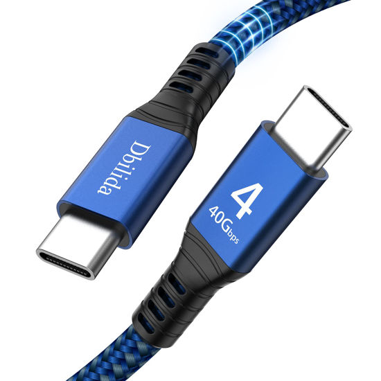 Picture of Dbilida Cable for Thunderbolt 4 Cable 1.6ft, Nylon Braided 40Gbps USB C Cable with 100W PD, 40Gbps, 8K Display Compatible with Thunderbolt 3 Cable, USB4, USB C, Hub, SSD, Docking and More