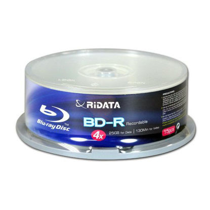 Picture of Ridata BDR-254-RDCB15 4X 25 GB BD-R Cakebox (15 Pack) (Discontinued by Manufacturer)