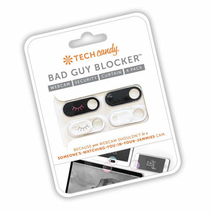 Picture of Tech Candy Bad Guy Blocker Removable Webcam Cover Camera Curtain for Web Security - Works on laptops, Phones, and Tablets - Value 4-Pack